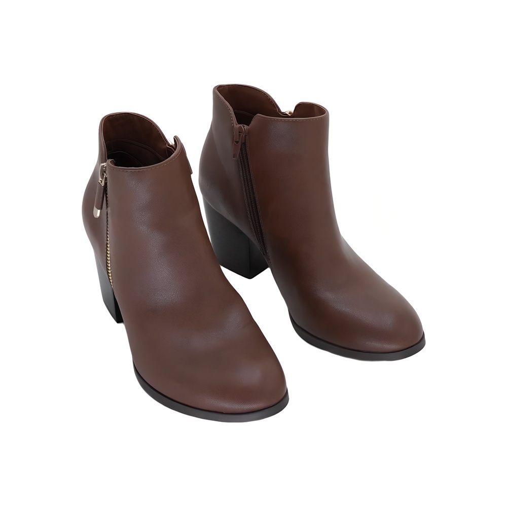 Style Co Masrinaa Block-Heel Ankle Boot Cognac Brown Size 6M